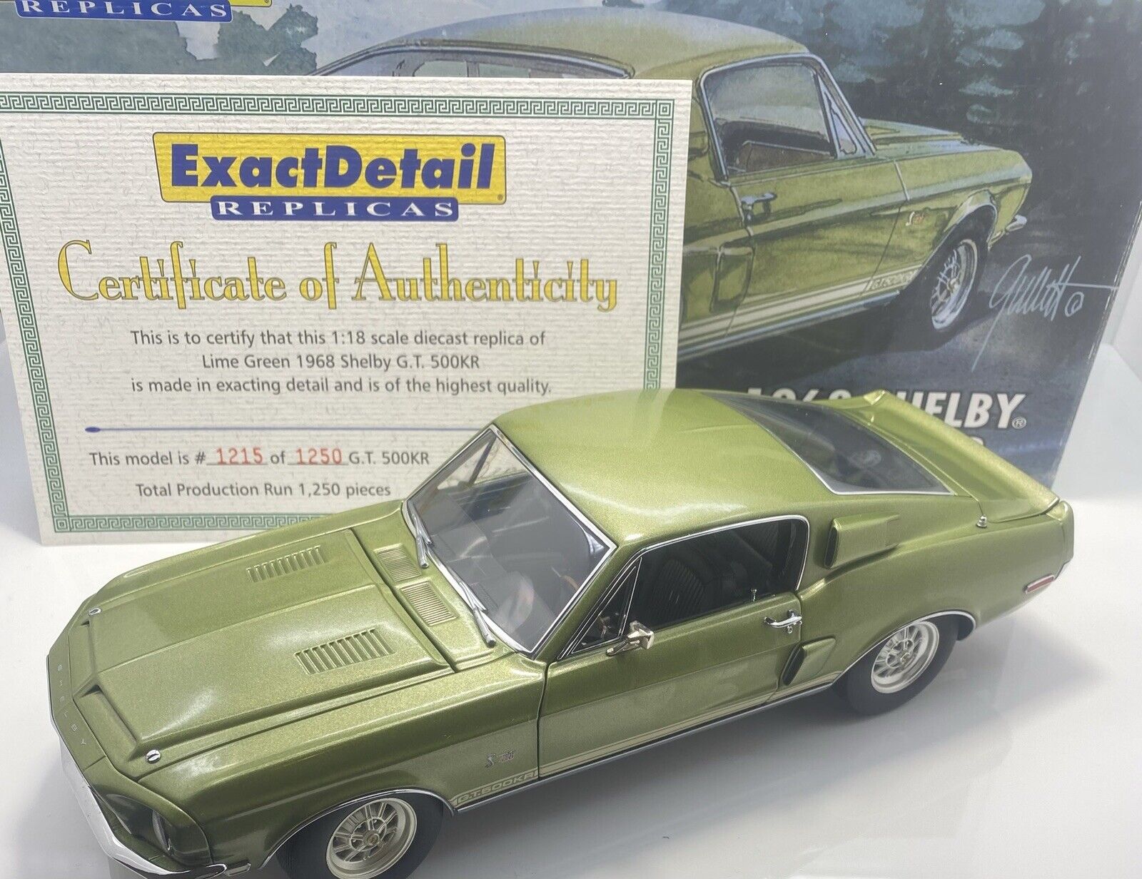 EXACT DETAIL 1/18 Scale 1968 FORD MUSTANG SHELBY G.T 500KR VERY RARE