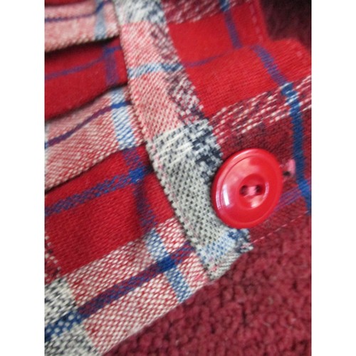 Vintage Girl's Suspender Shorts 6/7 22" Waist Red Wool Plaid Pleated 1950's MCM - Picture 3 of 9