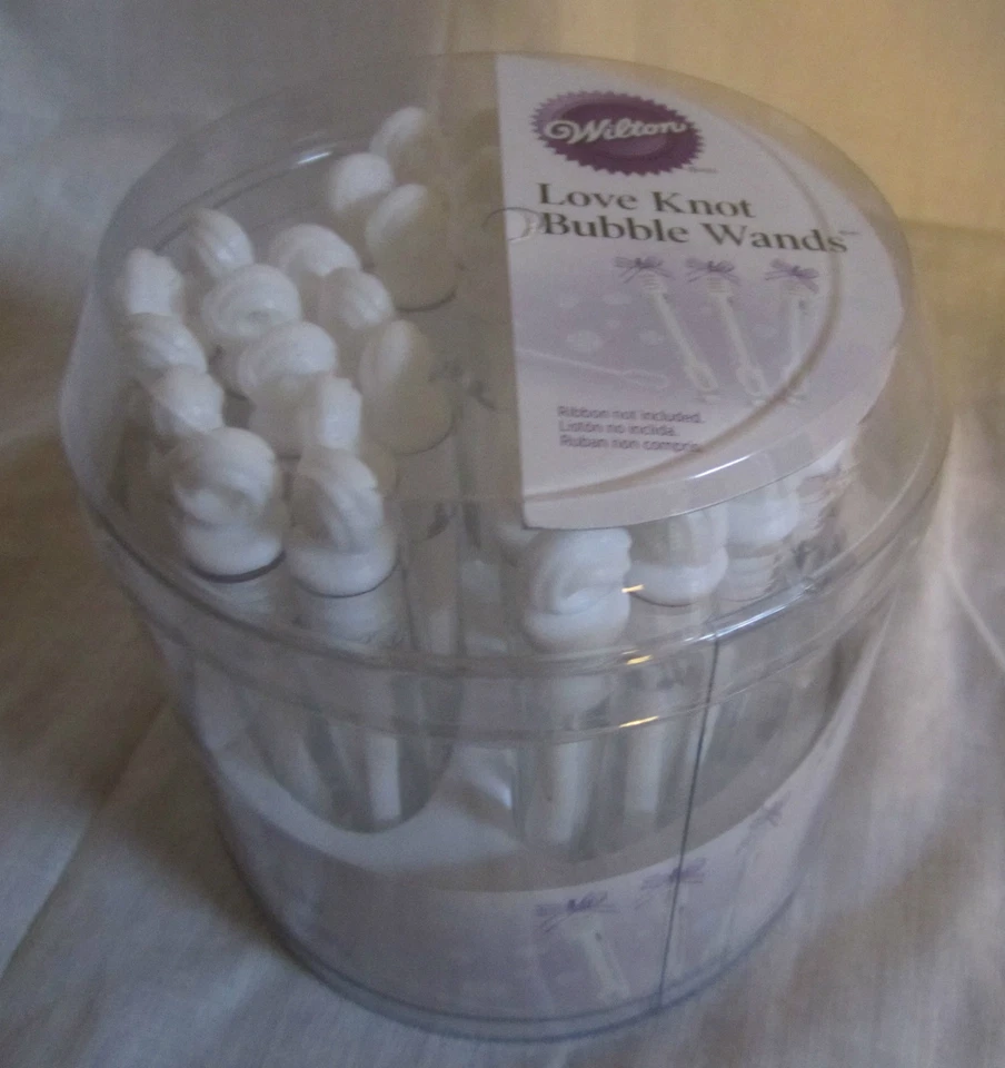 Wilton Love Knot Bubble Wands 36 Count Party Wedding Favors Reception NEW - Image 2 of 2