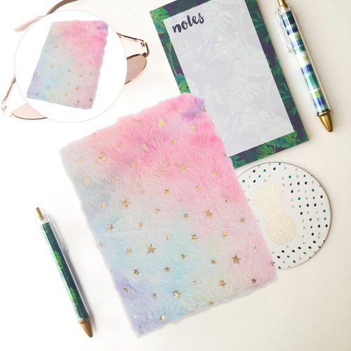 FRCOLOR Plush Notebook Academic Planner Cute Notebook Girl's Diary Book Fuzzy - Picture 2 of 9
