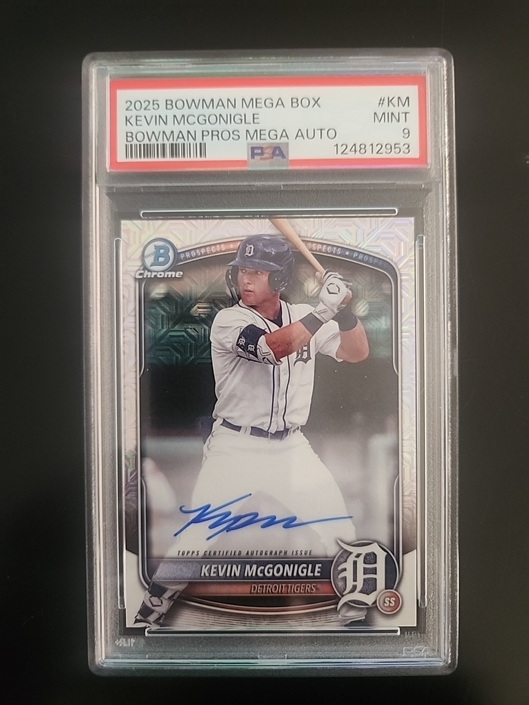 2025 Bowman Chrome Prospect Mega Box Autographs Kevin McGonigle PSA 9 Mint