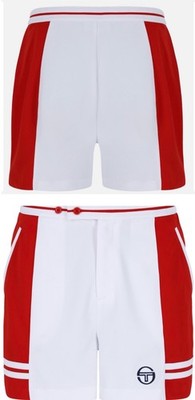 Sergio Tacchini SuperMk2 Shorts weiß/rot Tennisshorts