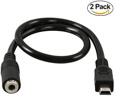 Qaoquda (2-Pack) Mini USB Male to 3.5mm Female Audio Cable for Active Clip Mi - Picture 2 of 7
