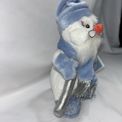 SNOW BUDDIES DER STREICHELZOO GROSSER SCHNEEMANN AUSGESTOPFT WEISS UND BLAU - Bild 3 von 4