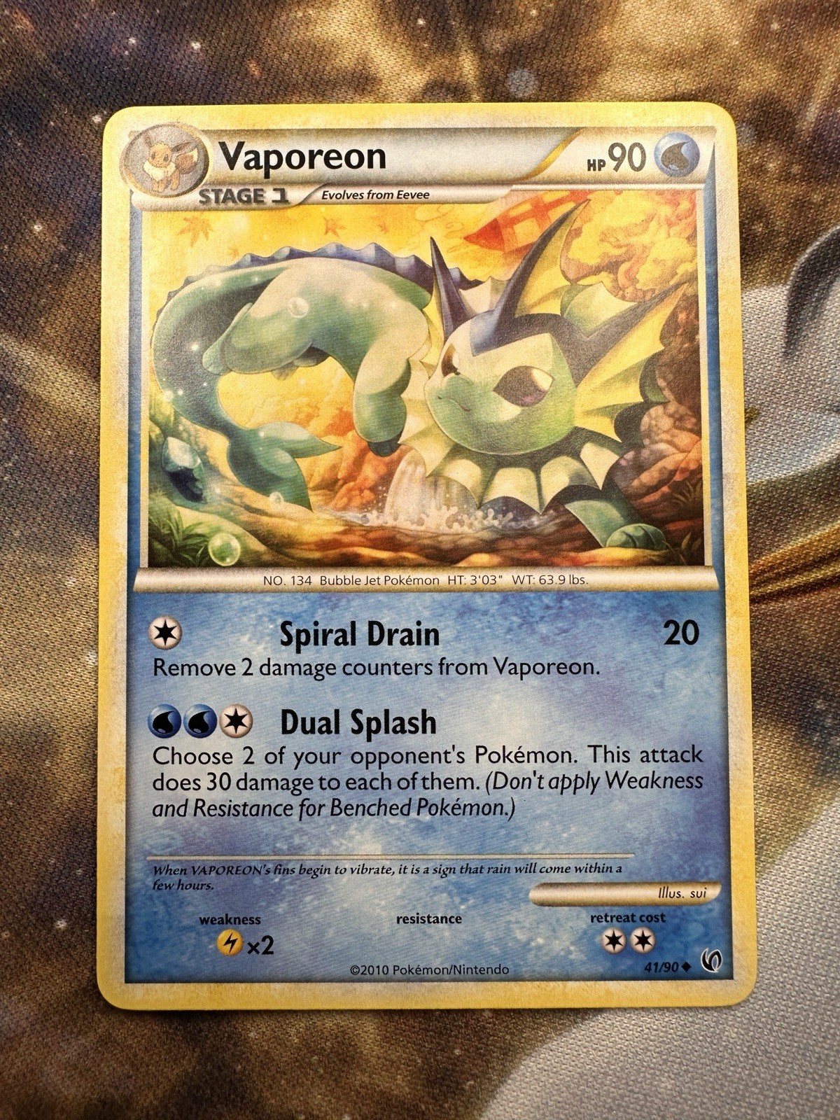 Pokemon Card - Vaporeon Undaunted 41/90 Uncommon NEAR MINT FREE SHIPPING