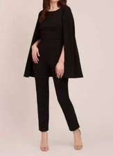 Adrianna Papell Knit Crepe Cape Jumpsuit Size 6