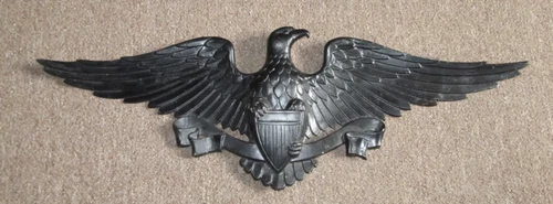 Sexton USA Wall Mount 26 1/2" Metal Eagle With Shield Figure