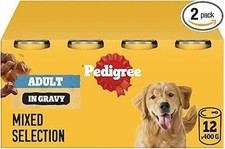 Pedigree Adult Dog Wet Food Can Mixed Selection Gravy 12x400g Natural Treat UK 3.50 per kilo