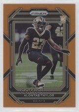 2022 Panini Prizm Rookies Orange Prizm 96/249 Alontae Taylor #392 5x8