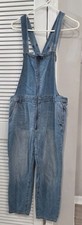 Forever 21 Light Denim Overalls Zipper Front Adjustable Straps Blue Size 29 8