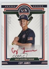 2022 Panini USA Baseball Stars & Stripes Red Ink /10 Coy James Auto 0j81