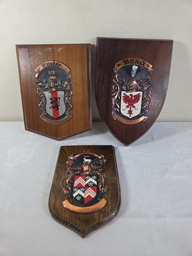 Wooden Plaques Shields X3 Family Crests