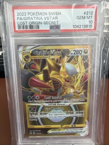 2022 POKEMON LOST ORIGIN GIRATINA VSTAR SECRET 212/196 - PSA 10  GEM MINT