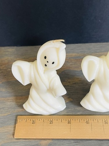 2 Vintage Halloween Gurley White Ghost Candles - Afbeelding 7 van 8