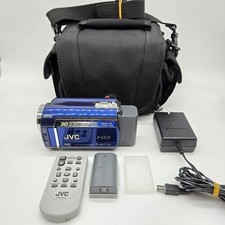 JVC Everio GZ-MG330AU Hybrid 30GB HDD 35x Optical Camcorder Blue w/Charger Case