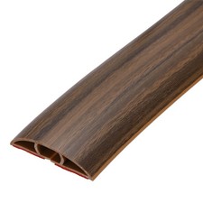 3.3ft Floor Cord Cover, Self Adhesive 0.47" W x 0.3" H, Brown