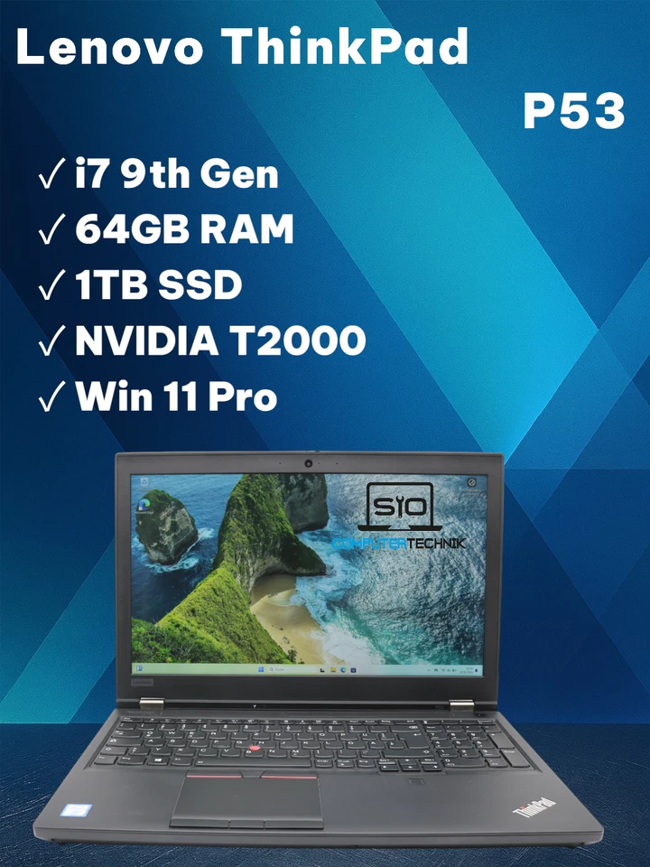 Lenovo ThinkPad P53 · i7-9750H · 64GB · 1TB, Foto 1 von 5