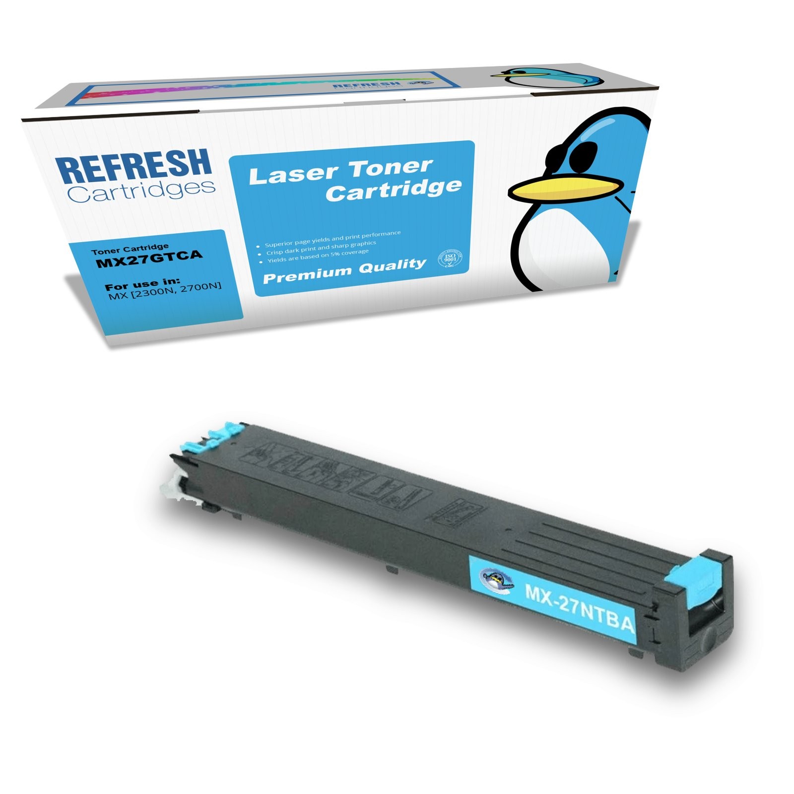 Refresh Cartridges Cyan MX27GTCA Toner Compatible With Sharp Printers
