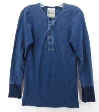 Jungmaven Shirt Men XS Blue Mountain Henley Organic Hemp Unisex Pullover T Tee