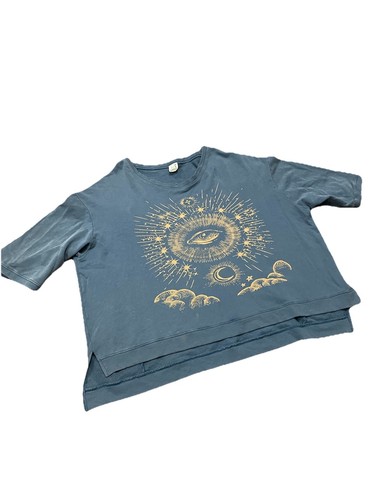 Blau grün Jaded Gypsy Dancing With The Moon Sweatshirt 100 % Baumwolle Made in LA - Bild 2 von 11