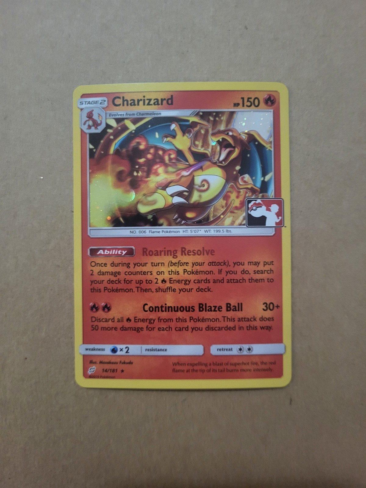 Charizard 14/181 Cosmos Holo Play! Stamp Pokemon Club Promo Card M/NM Authentic
