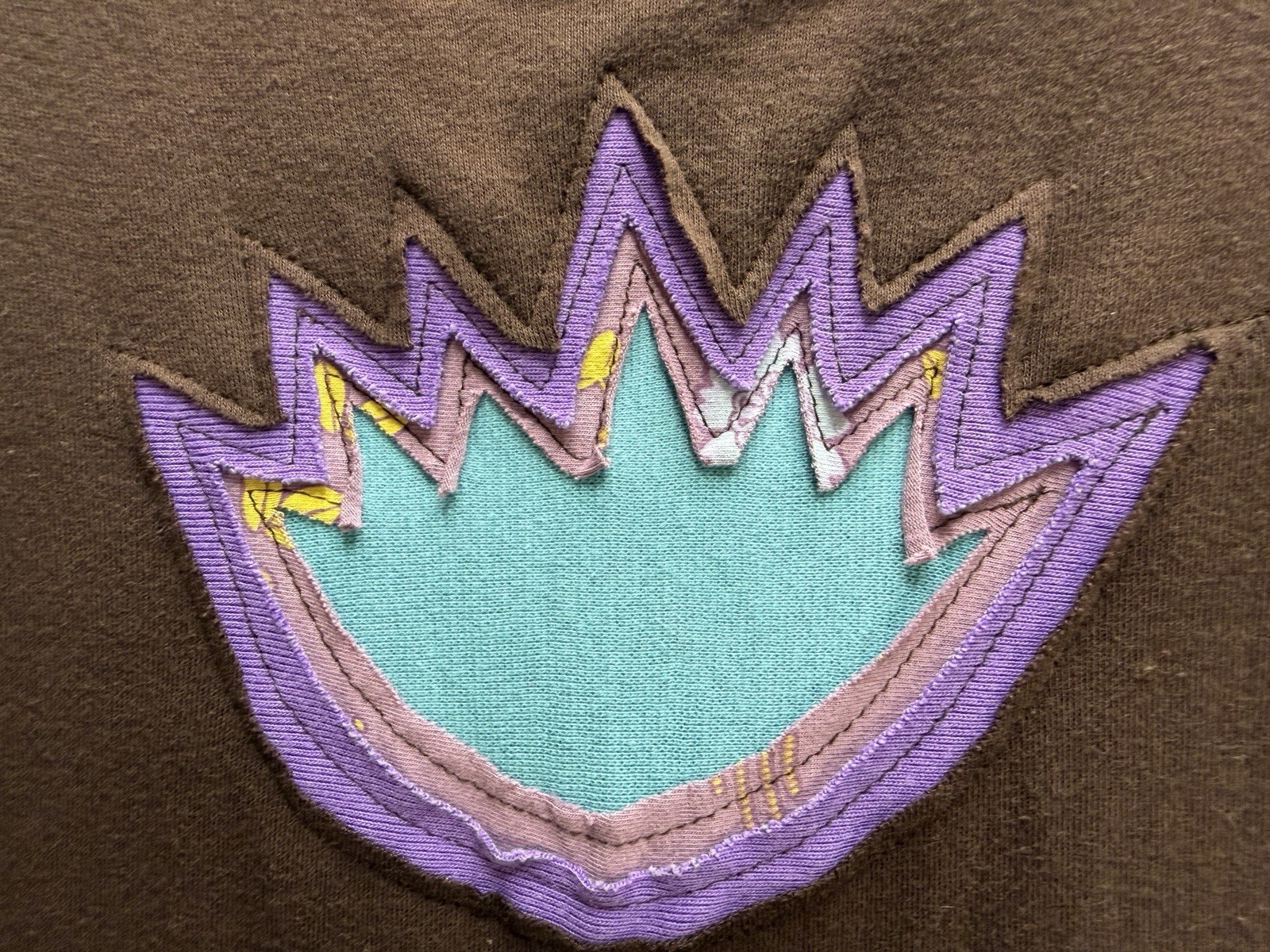 Spicy Green Mango Brown Applique Flower Sleeveless Jersey Dress Boho Women's Med thumbnail 6