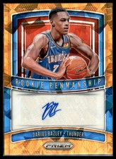 2019-20 Panini Prizm #RP-DBZ Darius Bazley Rookie Penmanship Prizms Orange Ice