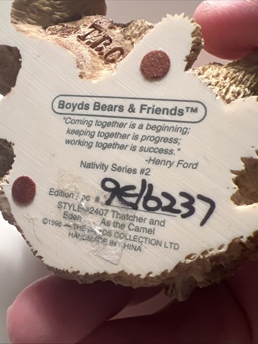 Boyds Bears Thatcher & Eden Camel Figurine, Nativity Series #2 - Picture 7 of 7