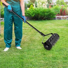 Heavy Duty Manual Lawn Roller Aerator 45cm Garden Soil Spike Tool