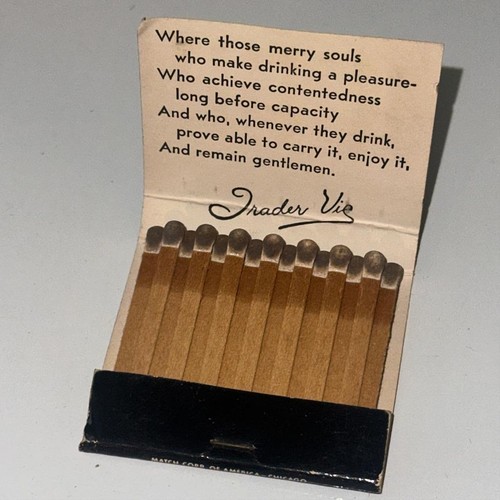 Trader Vic's Statler Hilton Hotel, Washington D.C. Vintage Matchbook - Picture 2 of 3