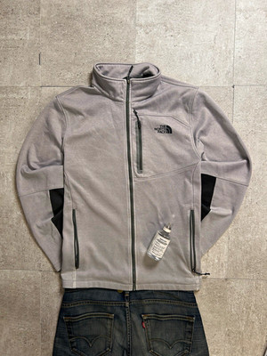 The North Face Herren Fleecejacke Full-Zip Stehkragen Grau/Schwarz L/G