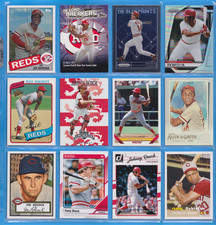 Cincinnati Reds HOF & Legends Lot (12 cards) Pete Rose Joe Morgan Johnny Bench+