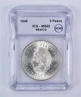 1948 Mexico 5 Pesos Silver — photo from another recent sale