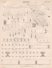 BUILDING. joining plates. Floor timbers 1898 old antique vintage print picture