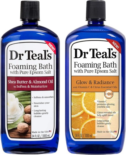 Dr Teal's Foaming Bath Combo Pack (68 fl oz Total), Moisturizing Shea Butter...