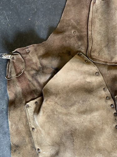 Antique Apron Butcher Chef Bbq Blacksmith Welding Leather Cooking Woodworking - Picture 5 of 12