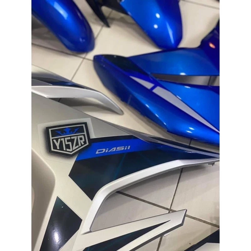 (Malaysia) Blue/Matte Silver Yamaha 15ZR (V2) 2022 coverset original - Image 3 of 4