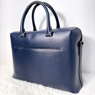 Montblanc Navy Leather Business Bag Men s Laptop Bag Office Bag
