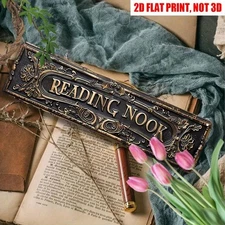 Vintage Book Nook Wall Decor Bookshelf Metal Tin Sign Book Lover Reader Bookworm