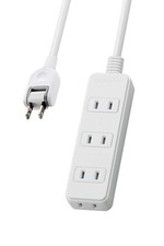 ELECOM Power Strip Lightning Guard Swing Plug with Dust Shutter 4 Outlets 3m