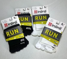 4 pack injinji Women's Lightweight Performance Mini-Crew Socks Size L 2 Colors