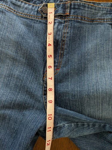 NY&CO Jeans Womens 16 Wide Leg Cuffs Medium Wash Denim Nautical Vibe - Picture 6 of 6