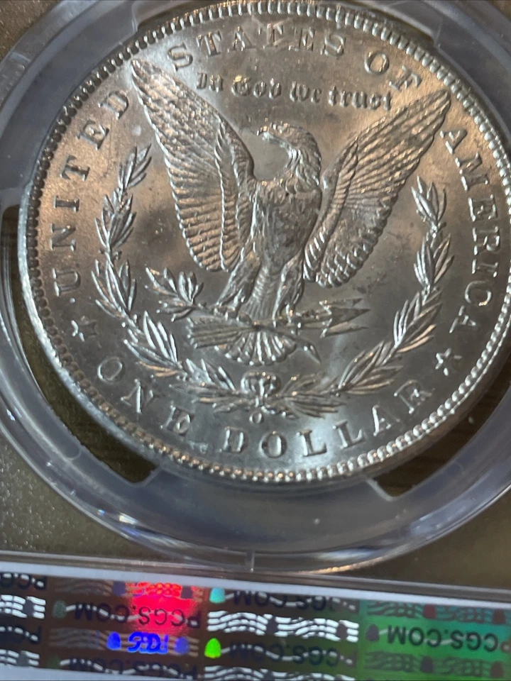 Серебряный Моргановский доллар 1898 O PCGS MS62 морозно-белый 90% чистое серебро - Изображение 3 из 3