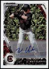 2021 Panini Prizm Draft Picks #PDP40 Wes Clarke White Donut Circles Auto #/50 E1