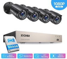 ZOSI 8CH 3K Lite Security Camera System 2MP Outdoor Night Vision Camera 500GBHDD