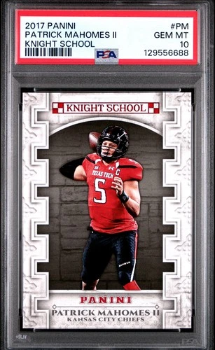 2017 PANINI KNIGHT SCHOOL #PM PATRICK MAHOMES II ROOKIE RC PSA 10