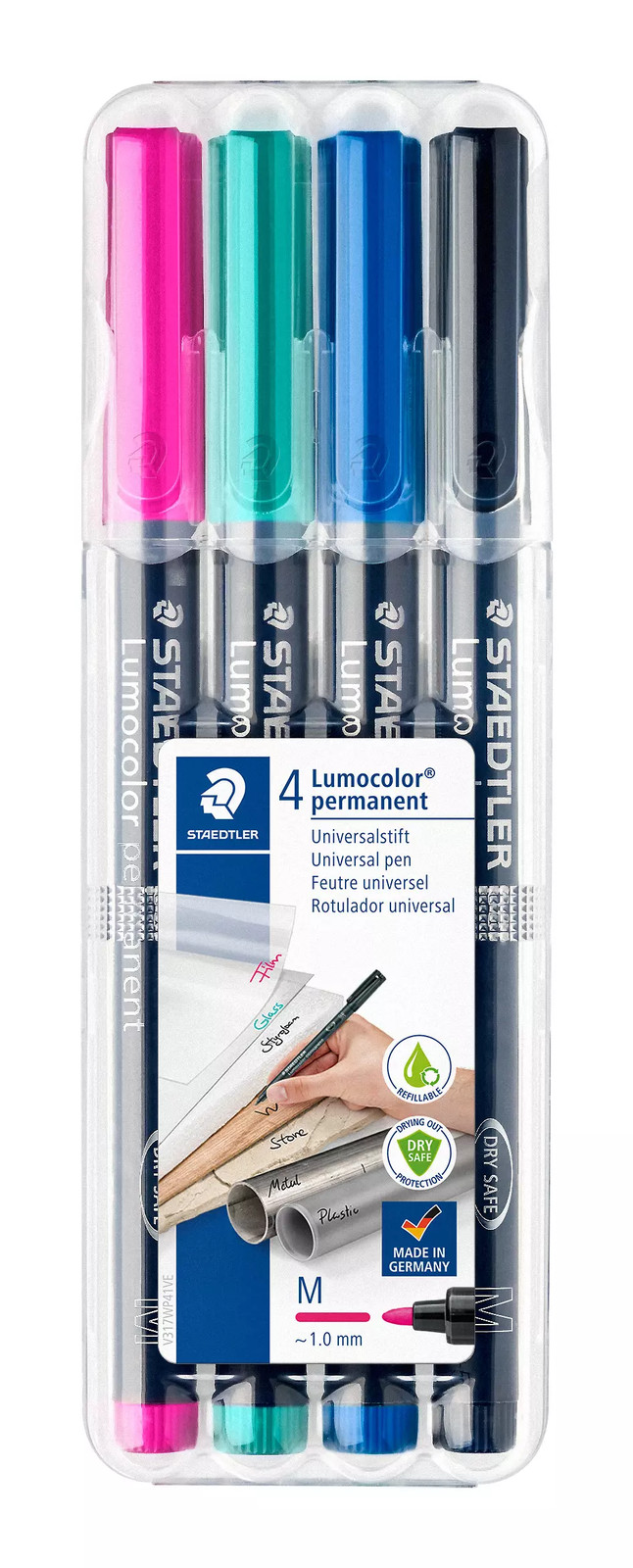 4007817085318 Foliopis Lumocolor M wodoodporny 4 kolory Staedtler Staedtler 4990₽