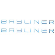 Bayliner Boat Brand Logo Decal | 26 1/4 x 2 Inch Blue Magenta (Pair)