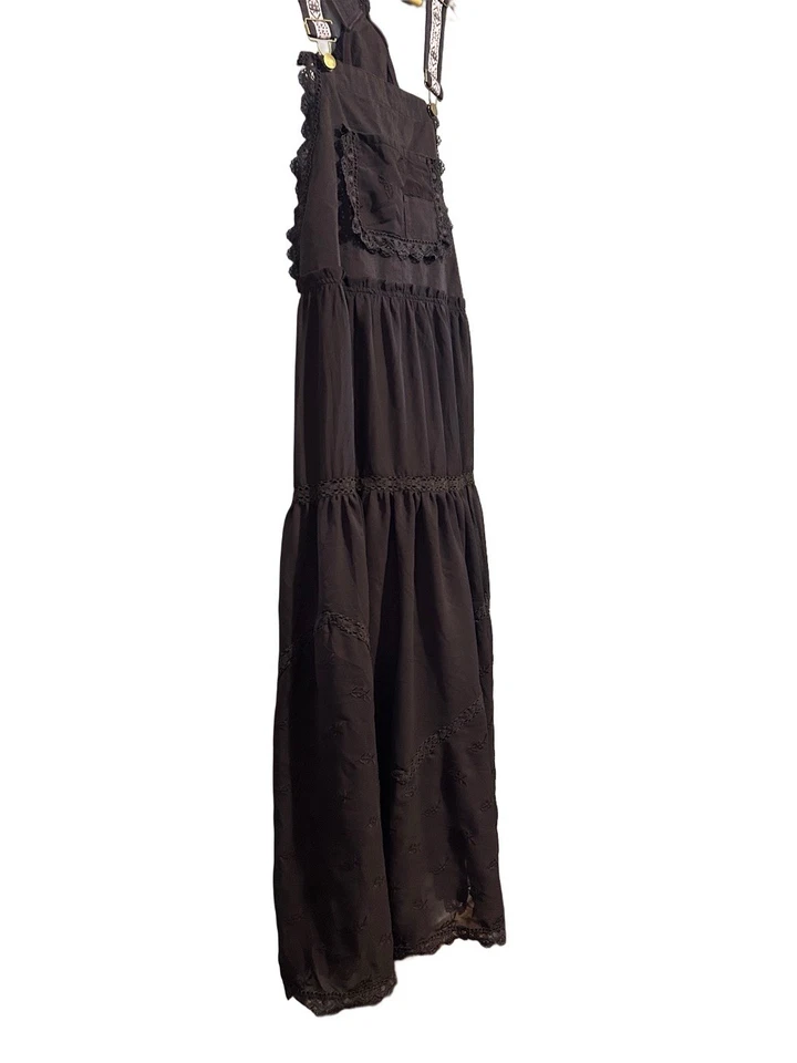 Maxi Vestido Free People Cola Falda Talla L Marrón Boho Mono Hippie Bosque Hada Foto 2 de 4