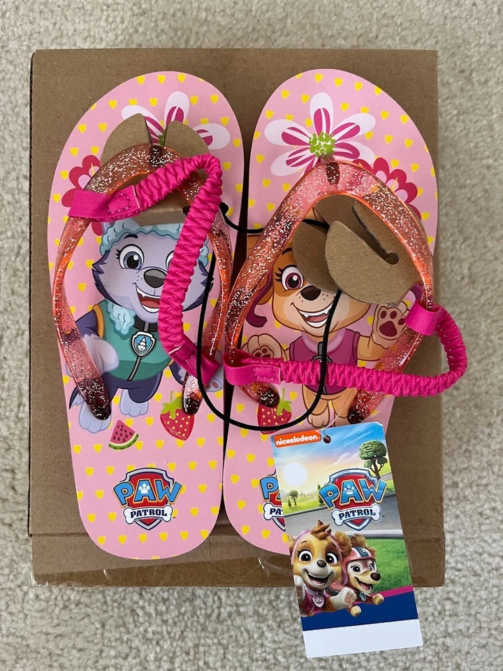 Sandalias chanclas Nickelodeon Paw Patrol para niñas pequeñas con correa trasera talla 11-12 nuevas Foto 3 de 3